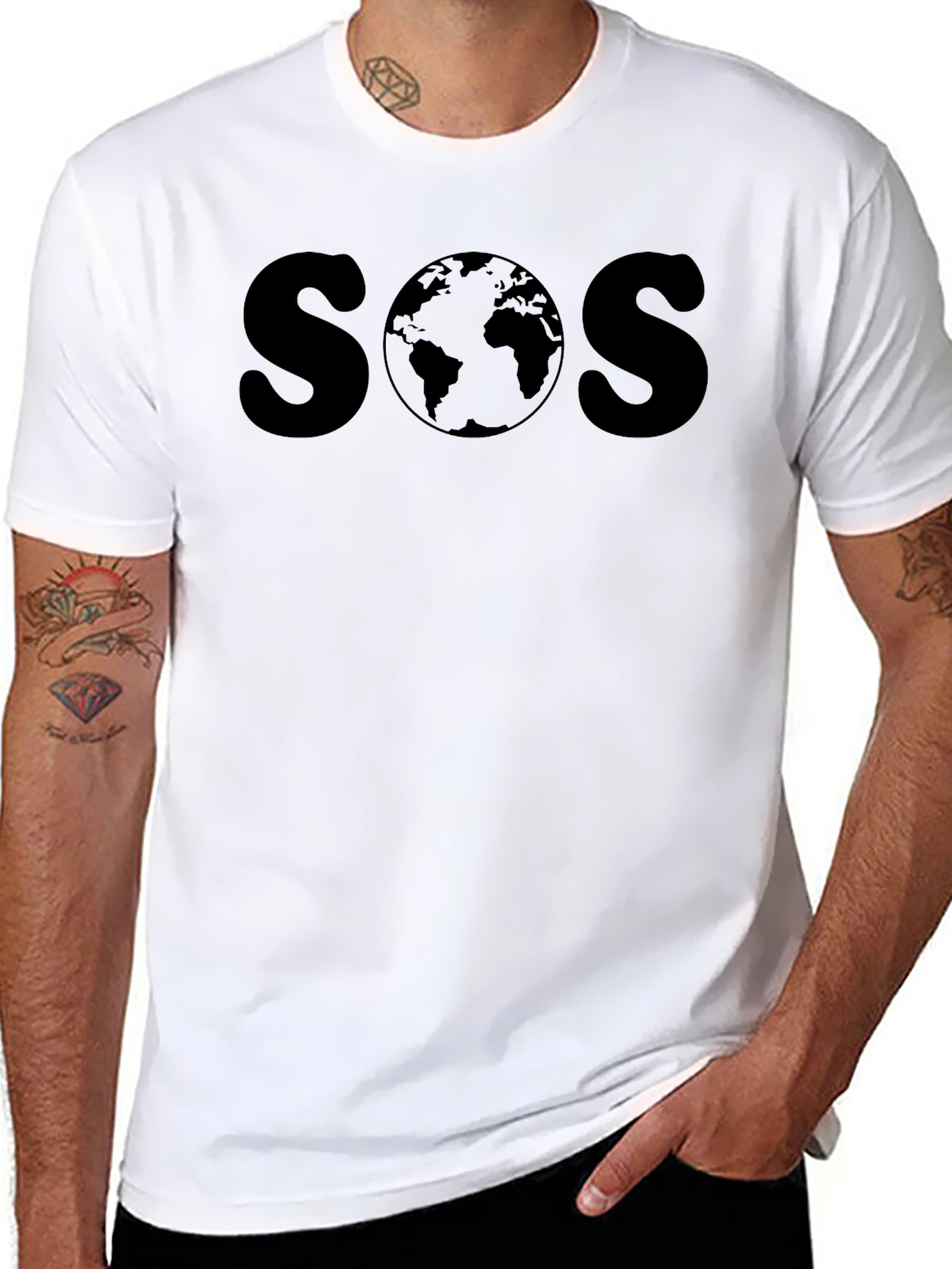 SOS Earth Graphic Tee - Save Our Planet T-Shirt