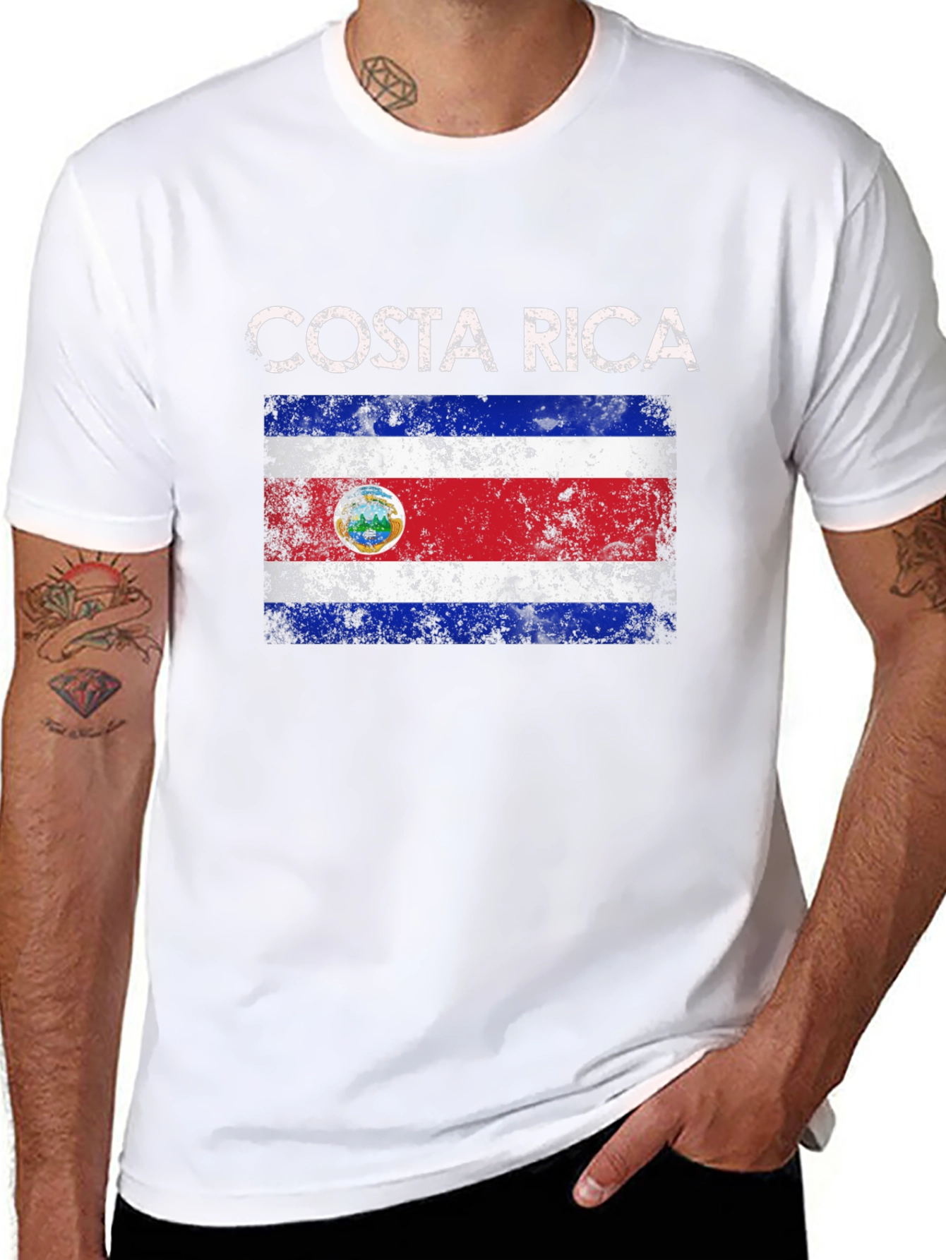 Costa Rica Flag Graphic T-Shirt