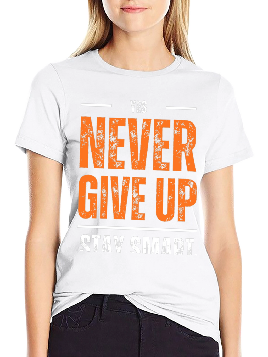 Yes Never Give Up T-Shirt - Motivational Design