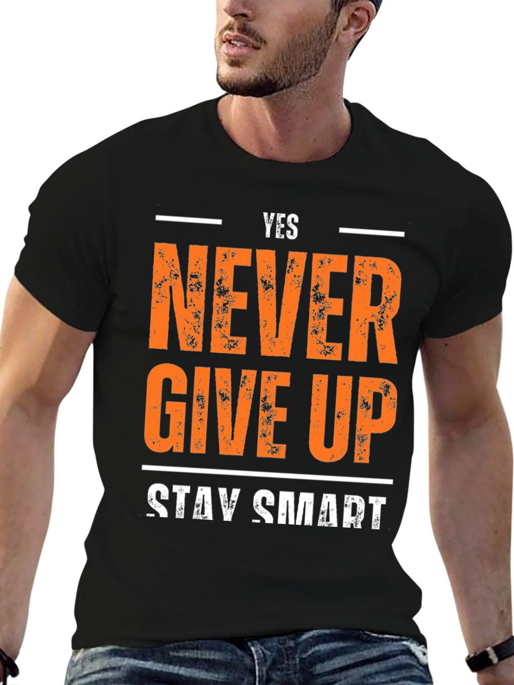 Yes Never Give Up T-Shirt - Motivational Design