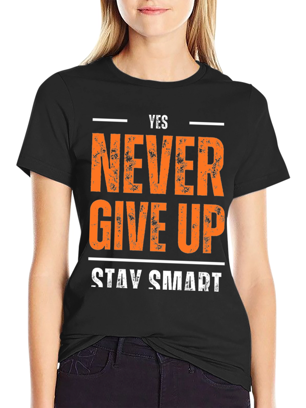 Yes Never Give Up T-Shirt - Motivational Design