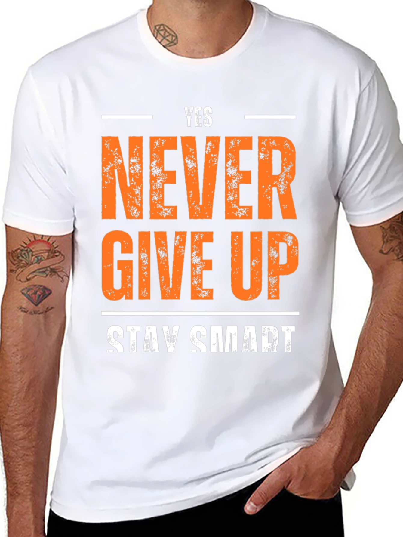 Yes Never Give Up T-Shirt - Motivational Design