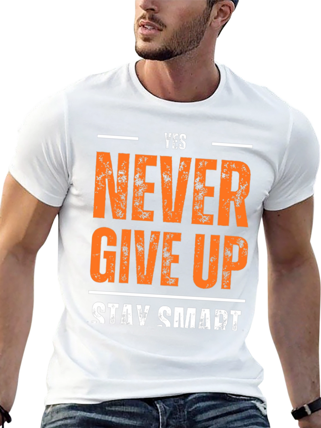 Yes Never Give Up T-Shirt - Motivational Design