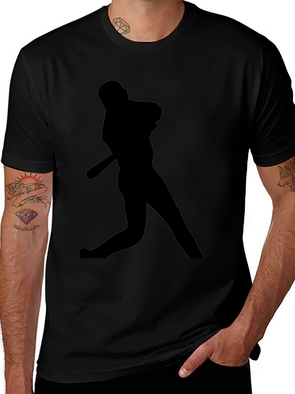 Baseball Silhouette Black T-Shirt