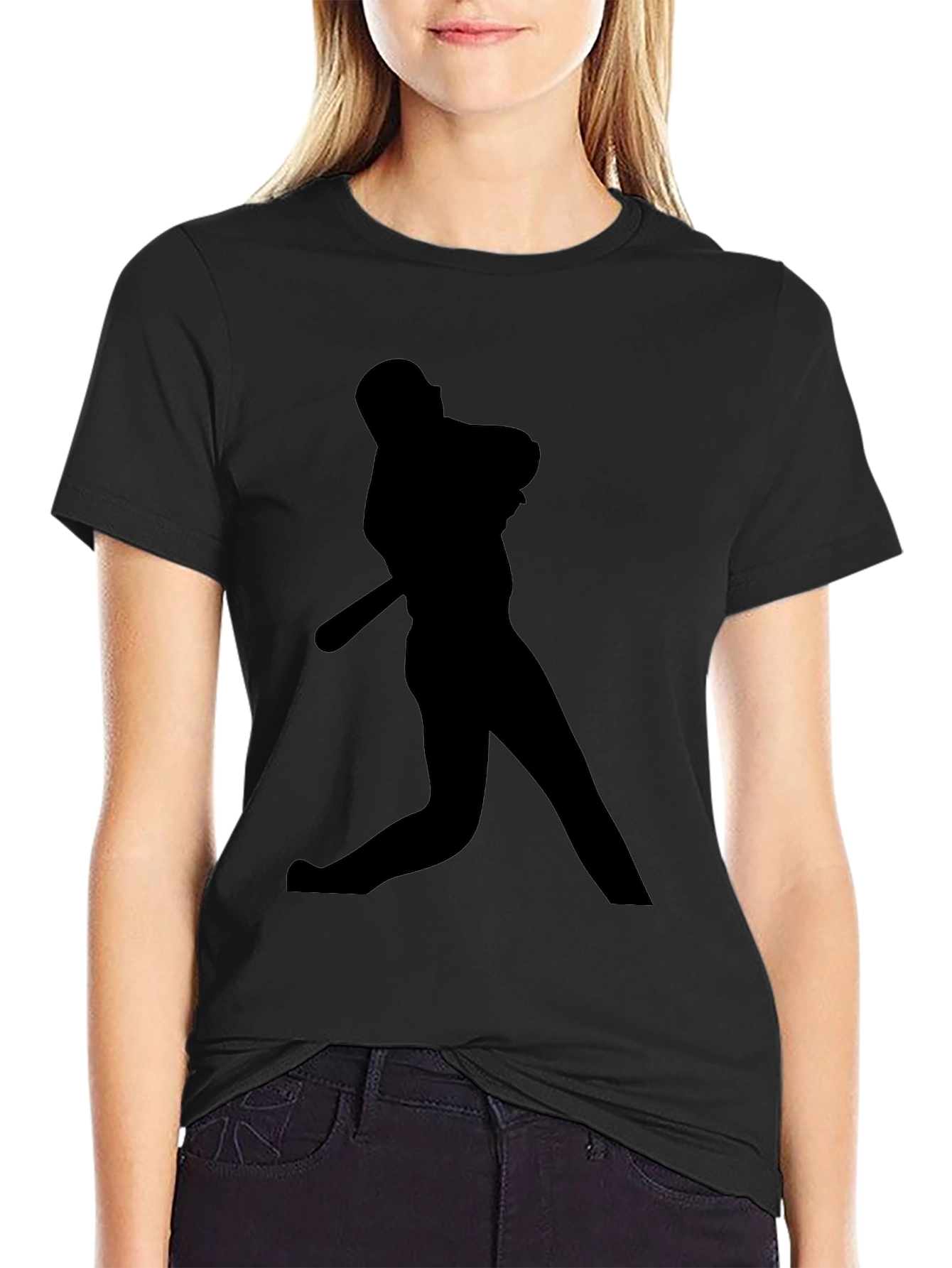 Baseball Silhouette Black T-Shirt