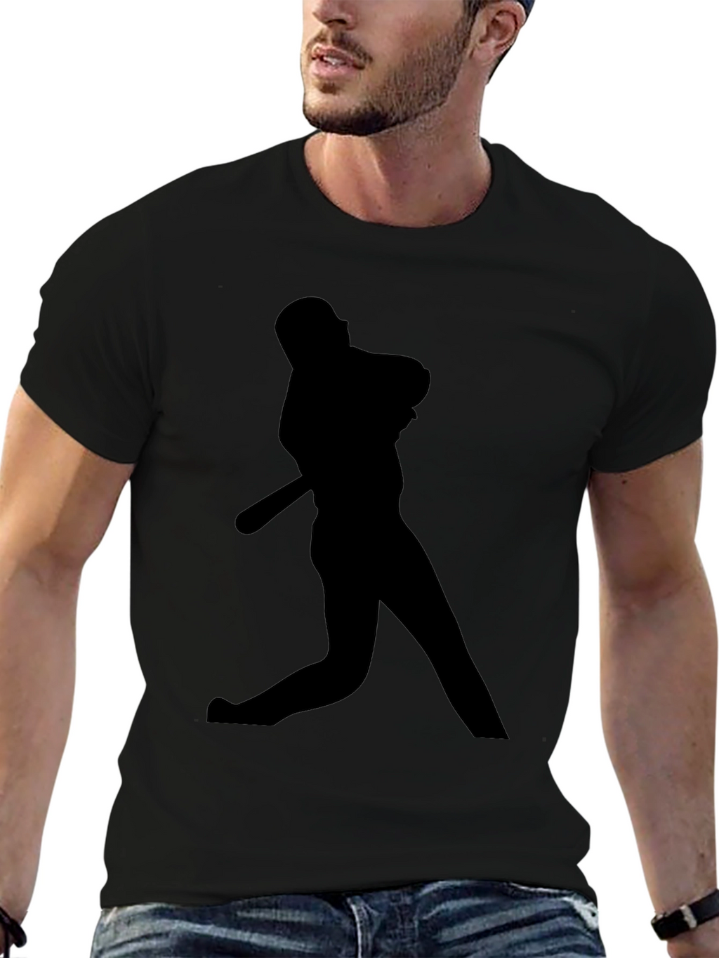 Baseball Silhouette Black T-Shirt