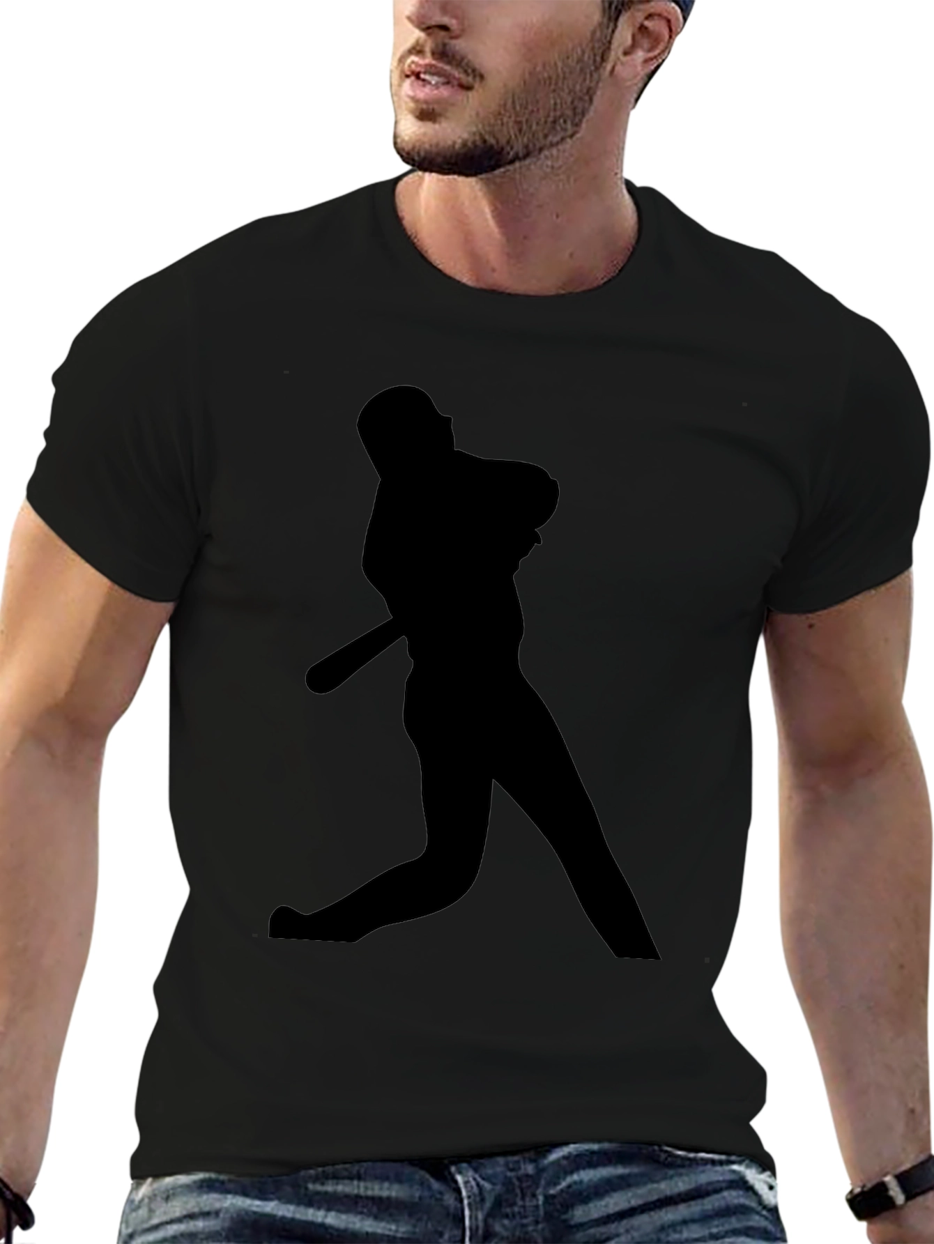 Baseball Silhouette Black T-Shirt