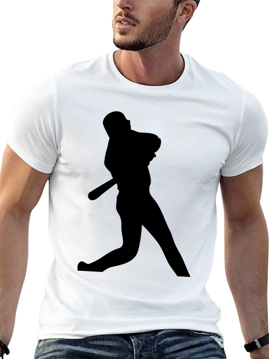 Baseball Silhouette Black T-Shirt