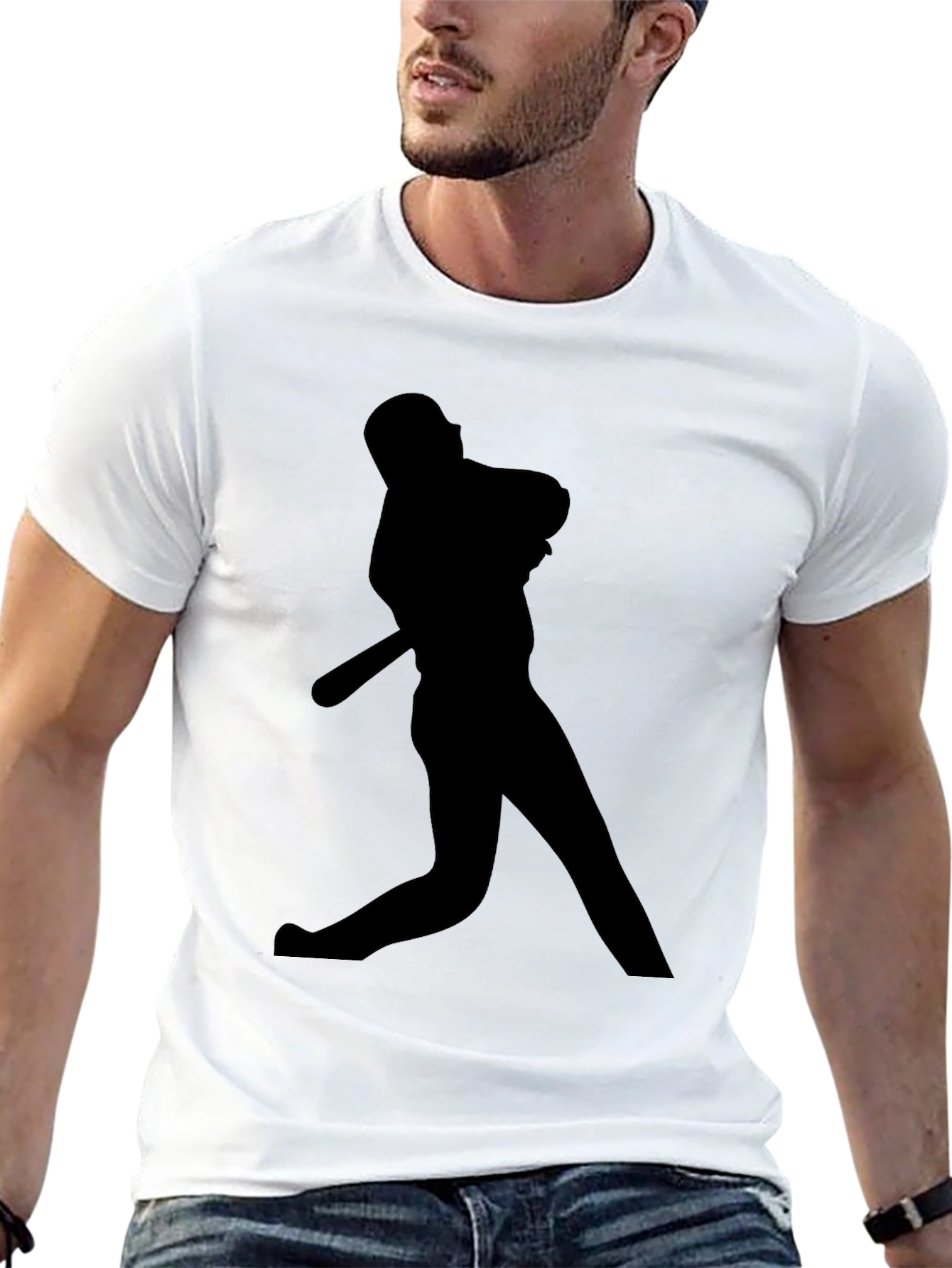 Baseball Silhouette Black T-Shirt