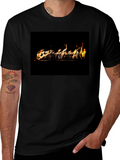 Fiery Graphic Black T-Shirt