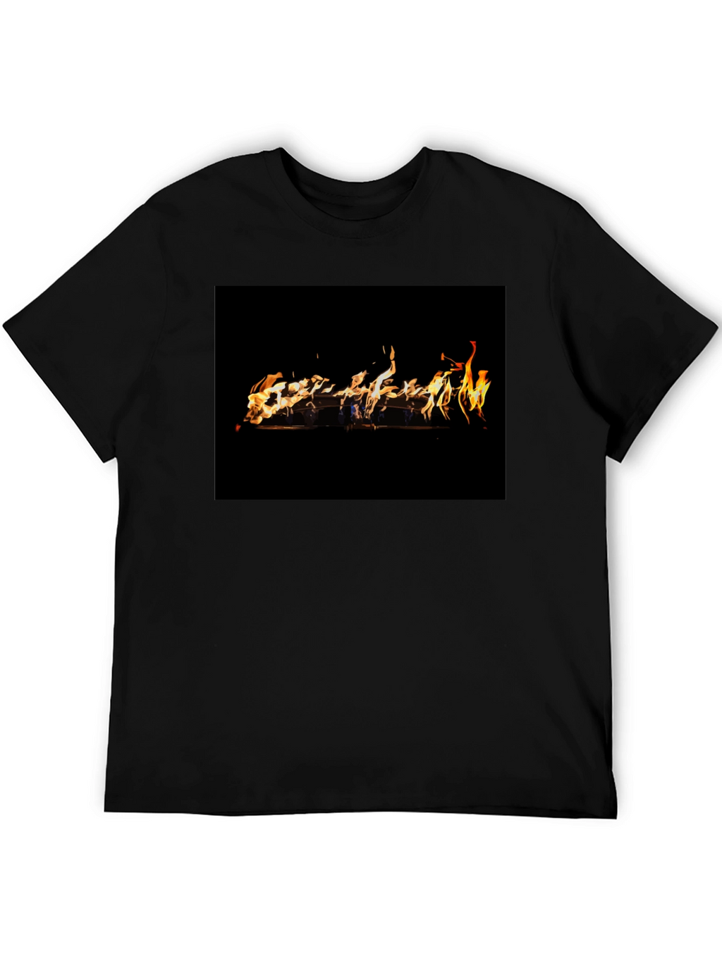 Fiery Graphic Black T-Shirt