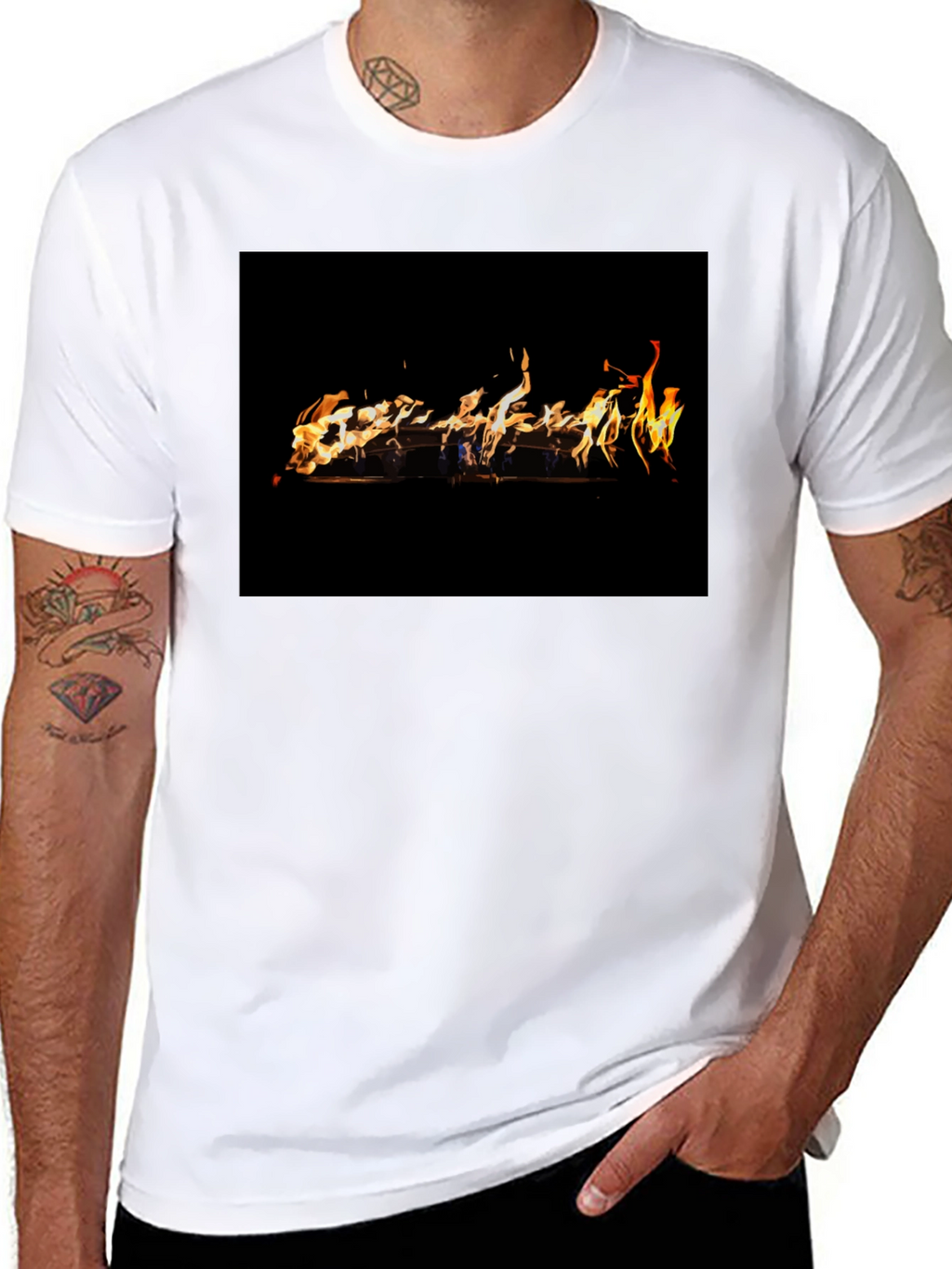 Fiery Graphic Black T-Shirt