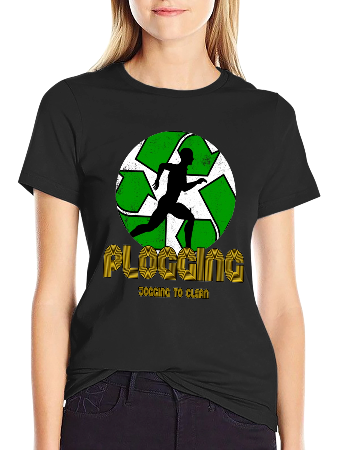 Plogging T-Shirt: Jogging to Clean Earth Graphic Tee