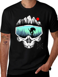 Skull Goggles Graphic Tee - Snowboarder Vision
