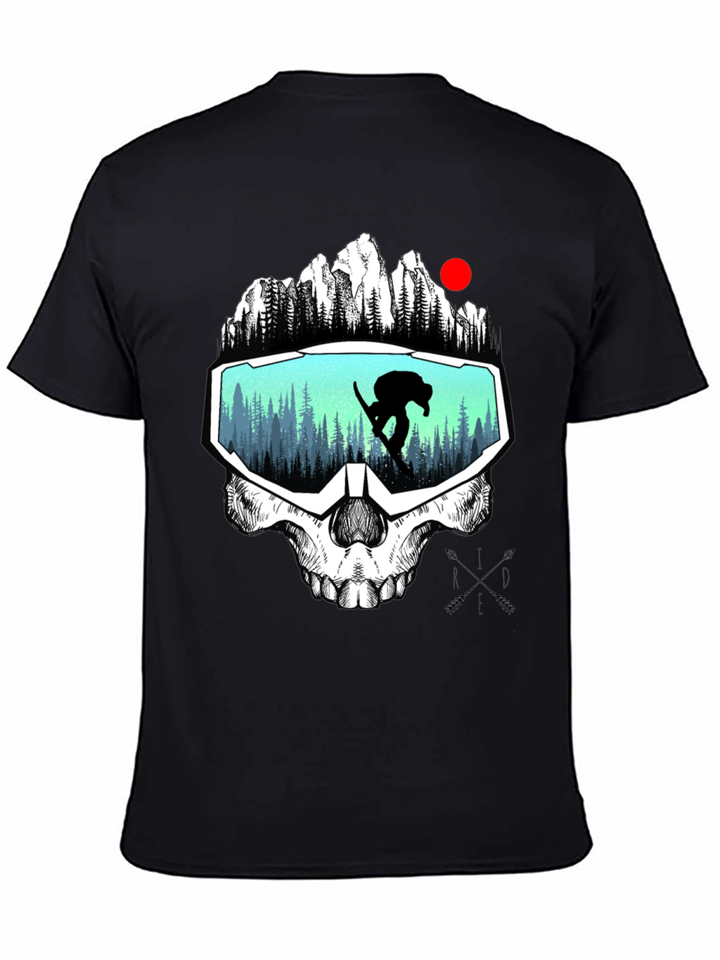 Skull Goggles Graphic Tee - Snowboarder Vision