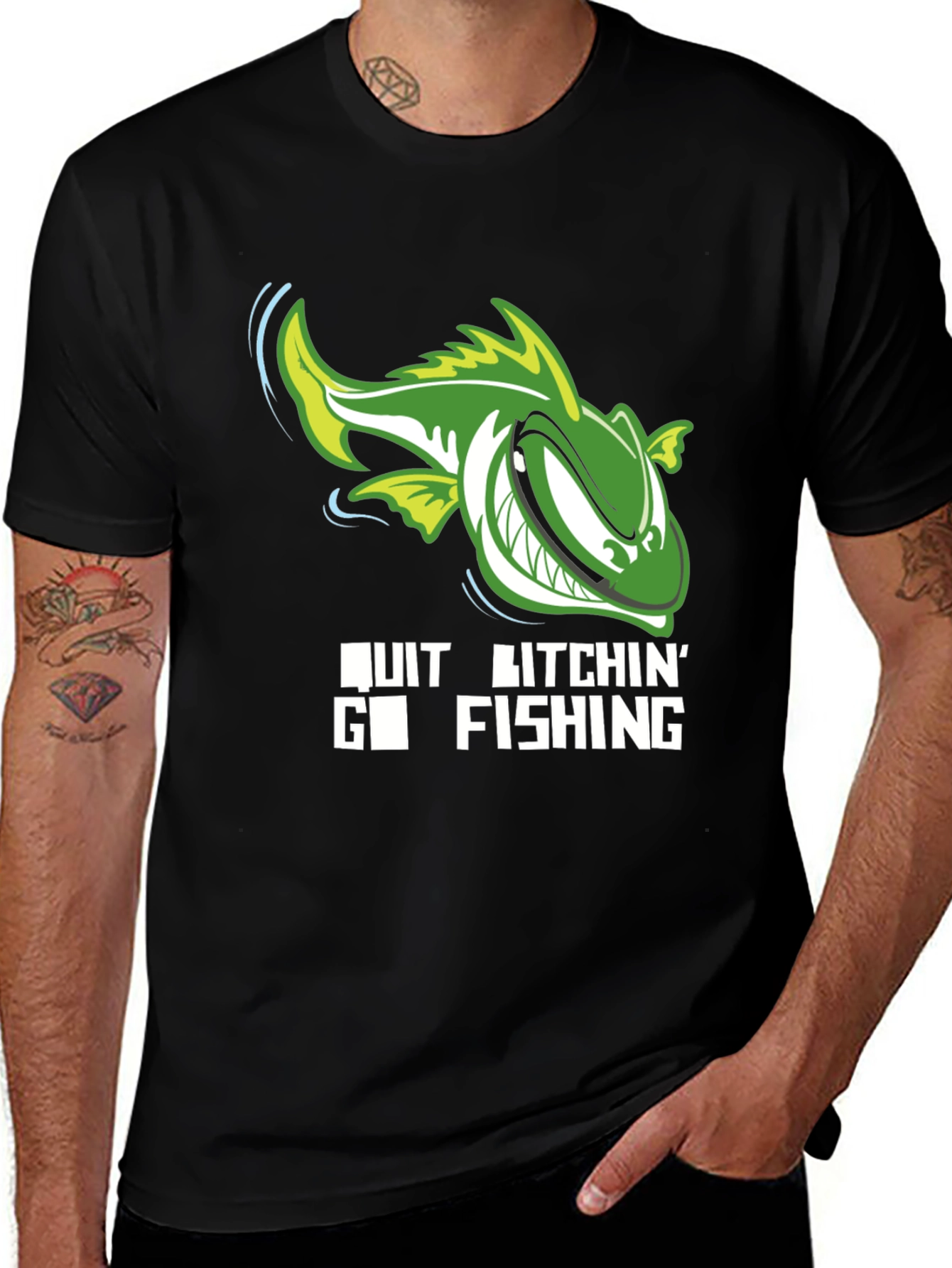 Funny Fishing T-Shirt - Quit Bitchin Go Fishing!