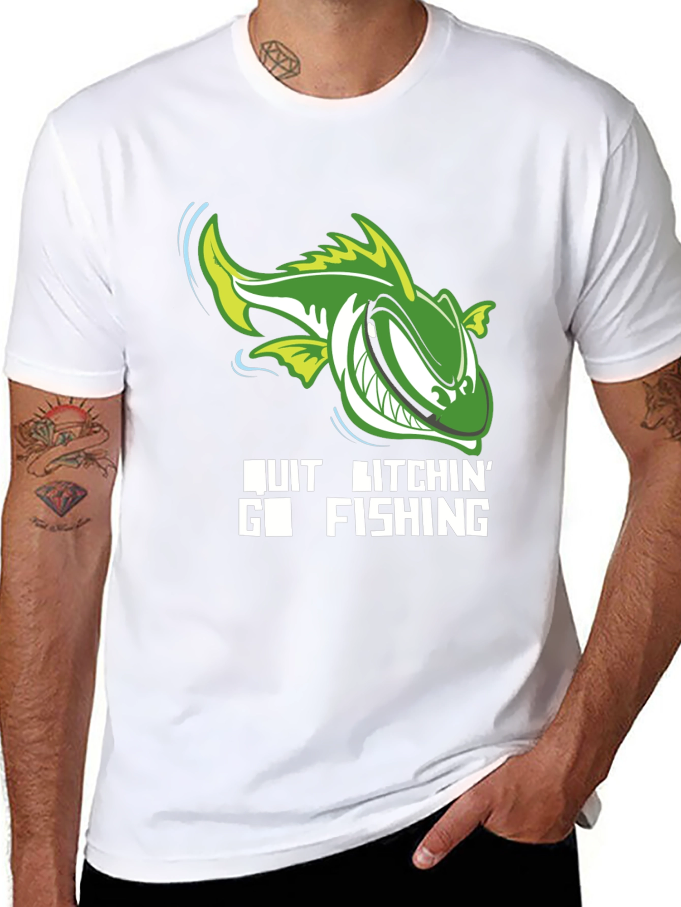 Funny Fishing T-Shirt - Quit Bitchin Go Fishing!