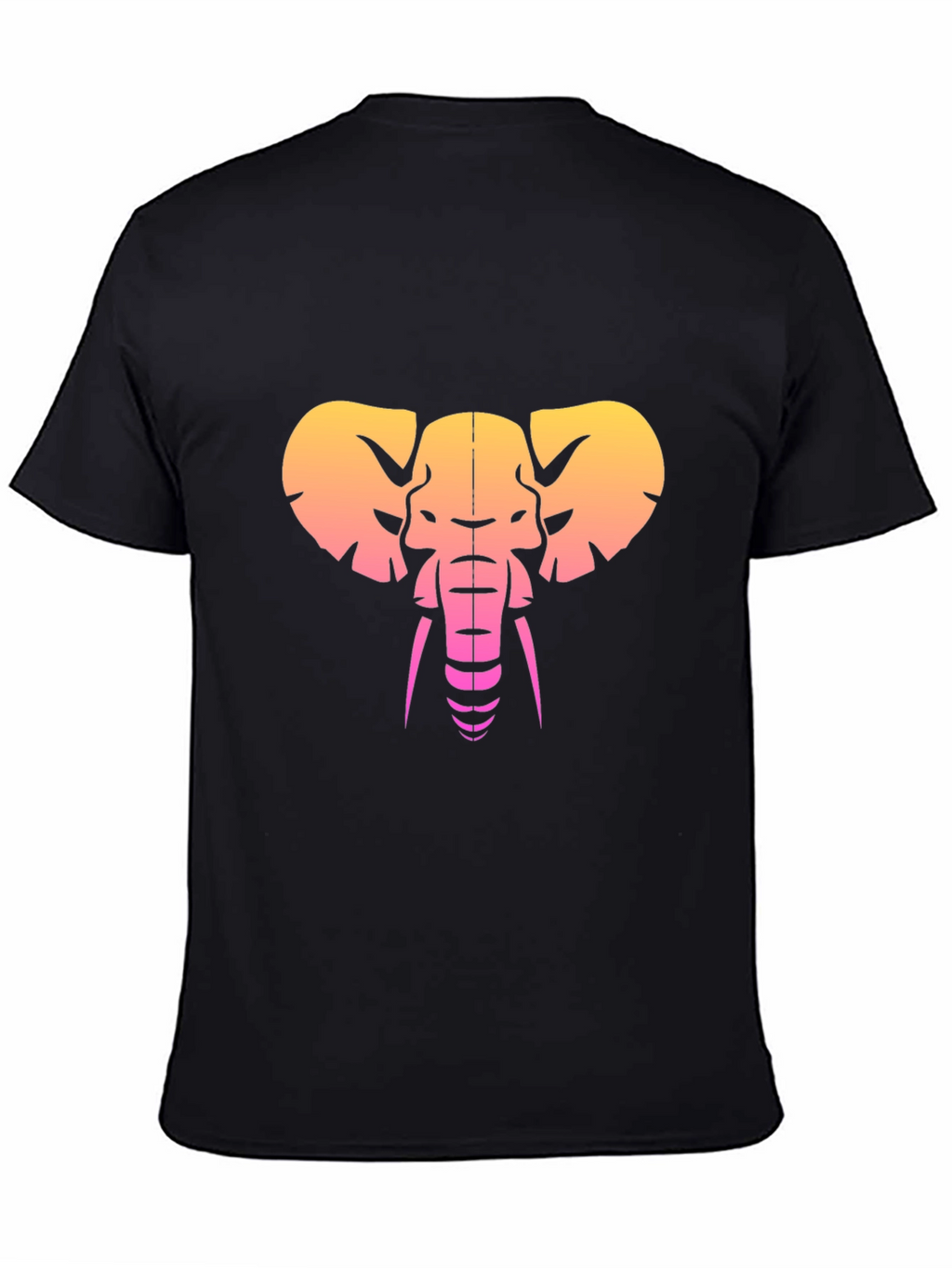 Retro Elephant Graphic Tee - Black
