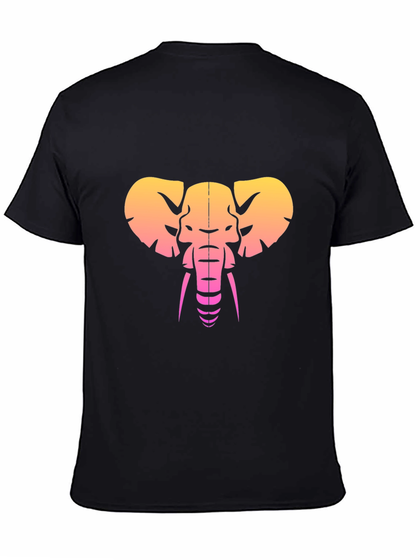 Retro Elephant Graphic Tee - Black
