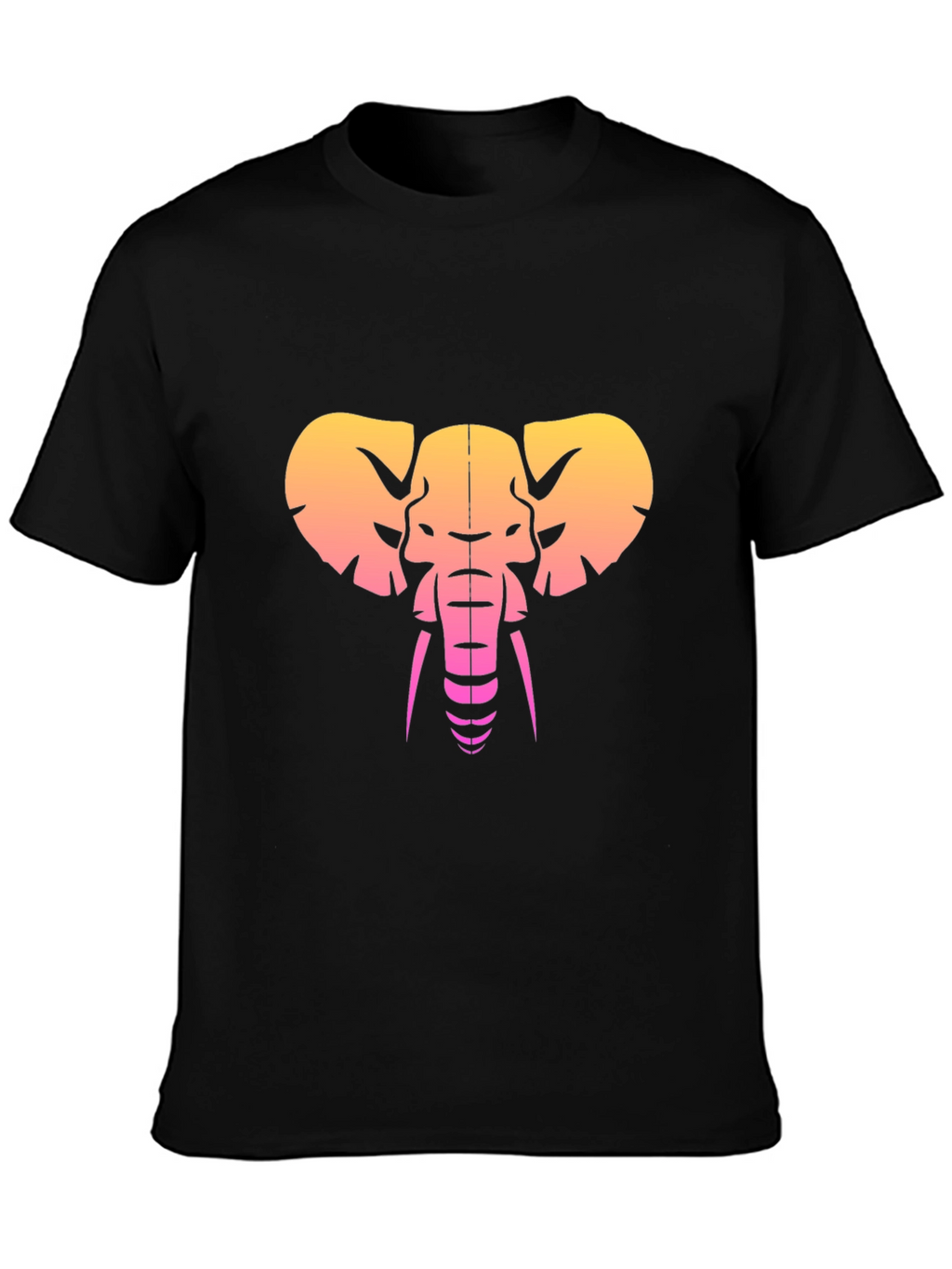 Retro Elephant Graphic Tee - Black