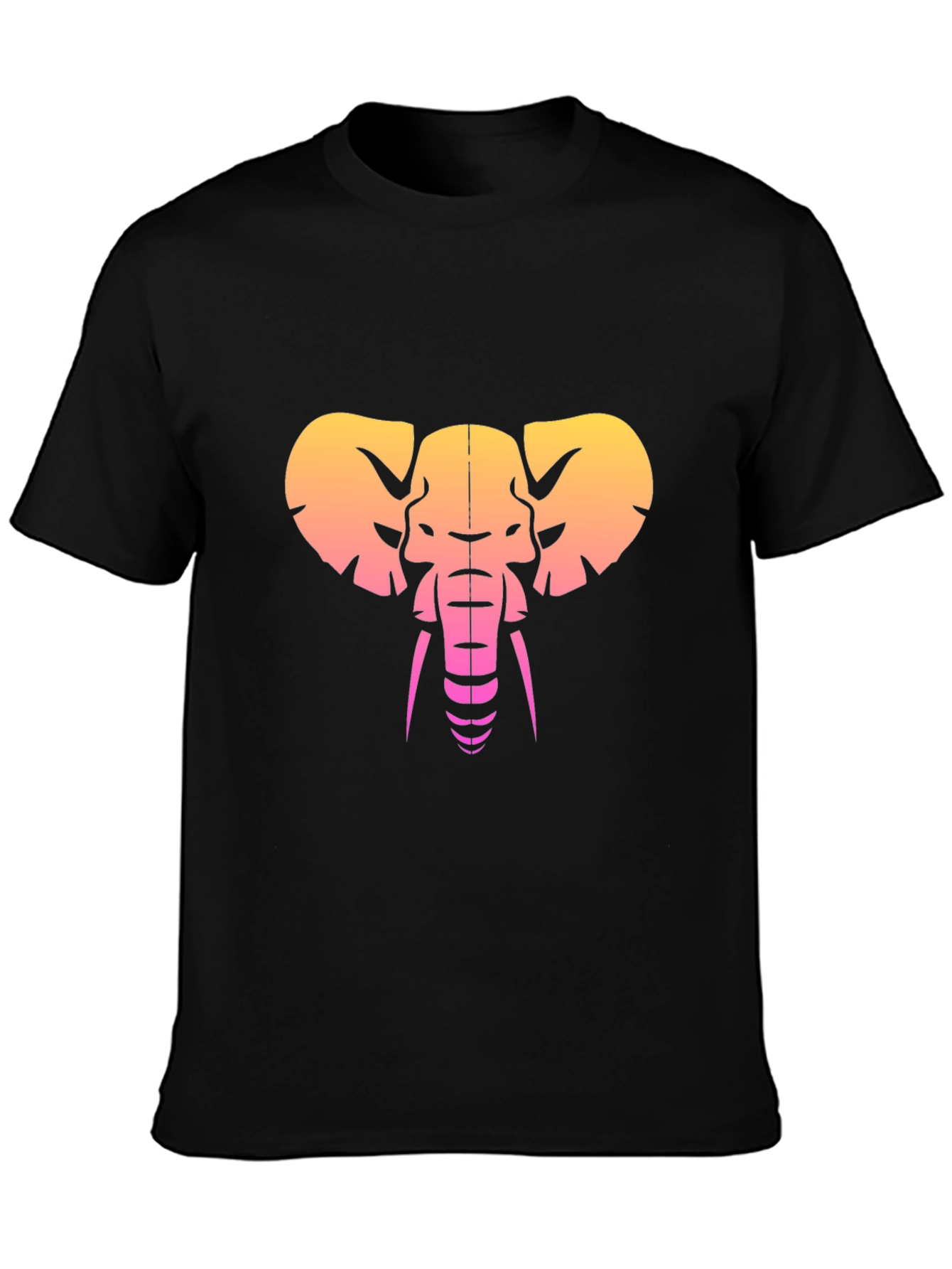 Retro Elephant Graphic Tee - Black