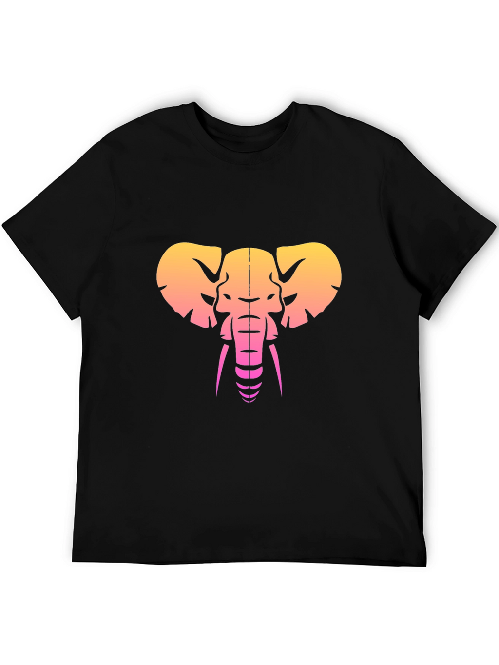 Retro Elephant Graphic Tee - Black