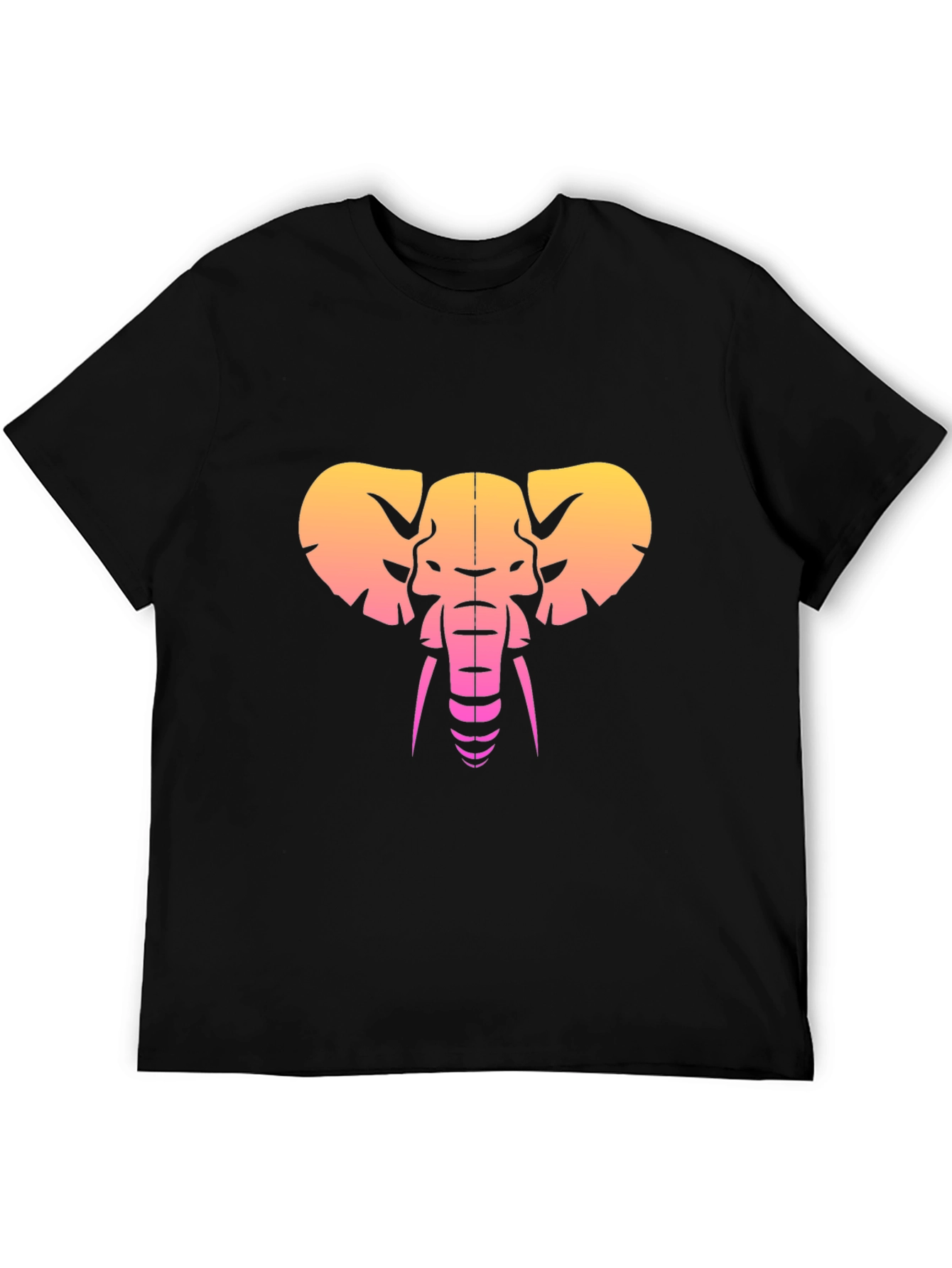 Retro Elephant Graphic Tee - Black