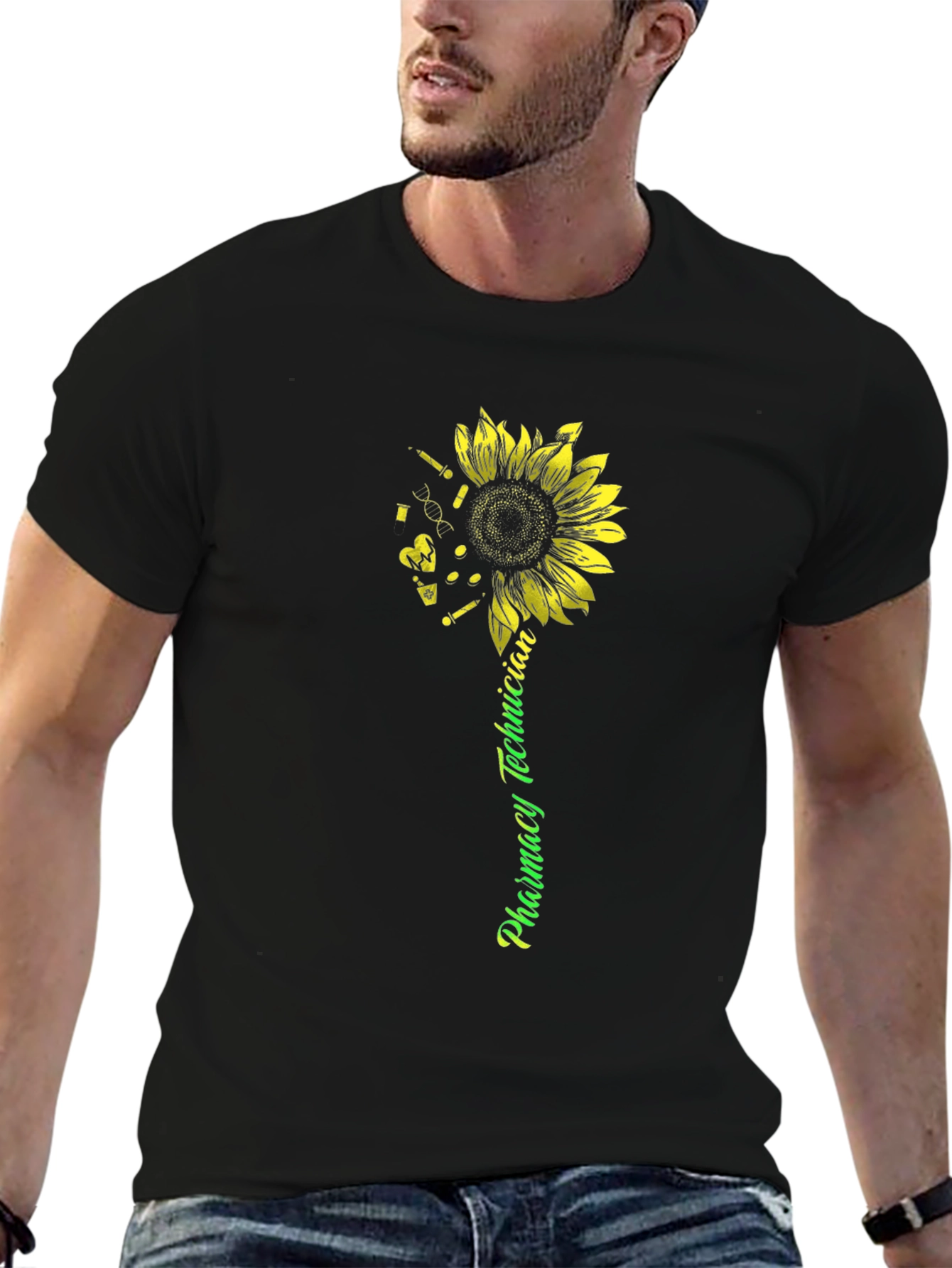 Pharmacy Technician Sunflower Graphic Tee