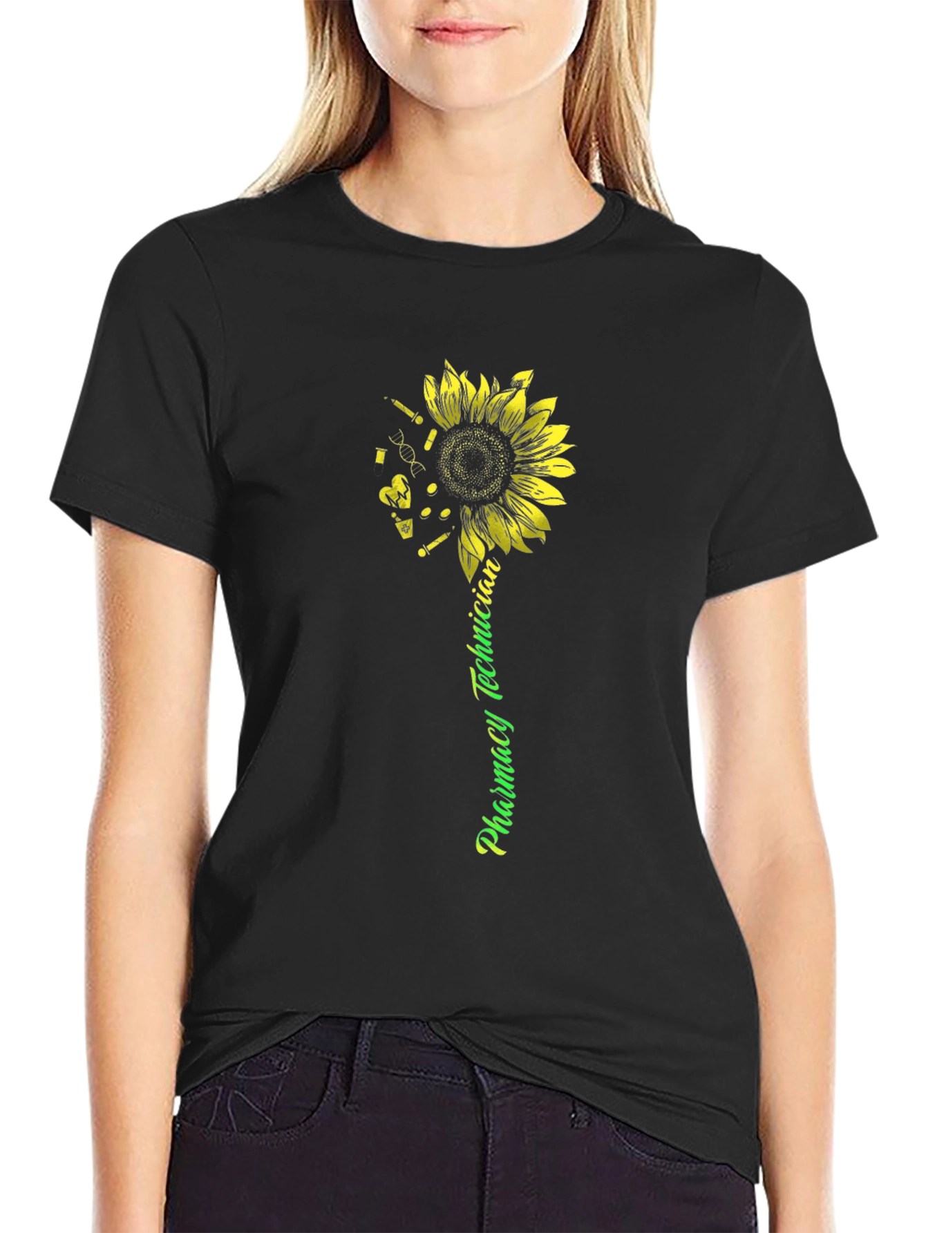 Pharmacy Technician Sunflower Graphic Tee