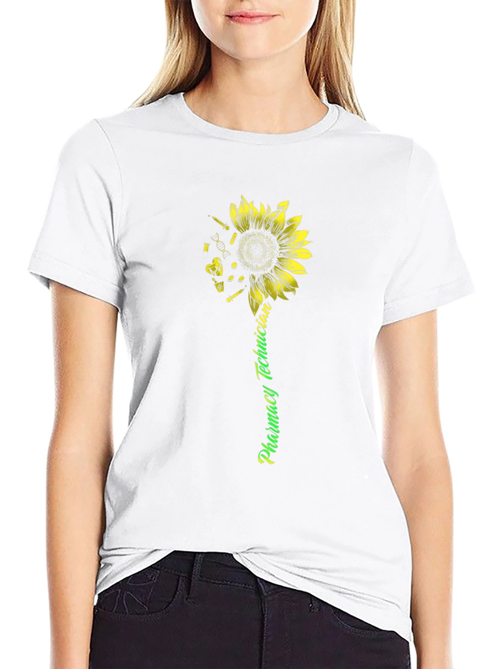 Pharmacy Technician Sunflower Graphic Tee