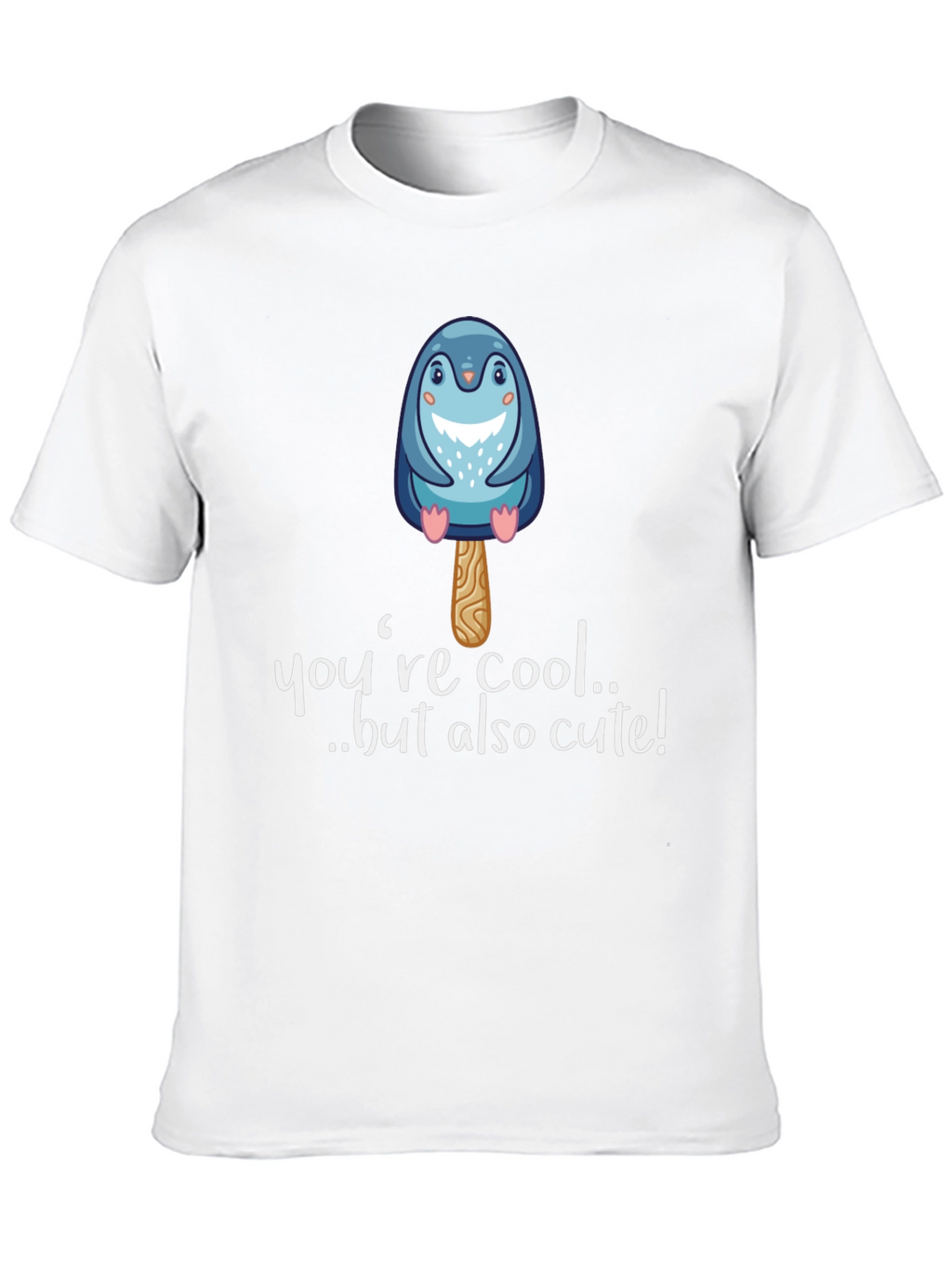 Cute Penguin Popsicle Graphic Black T-Shirt