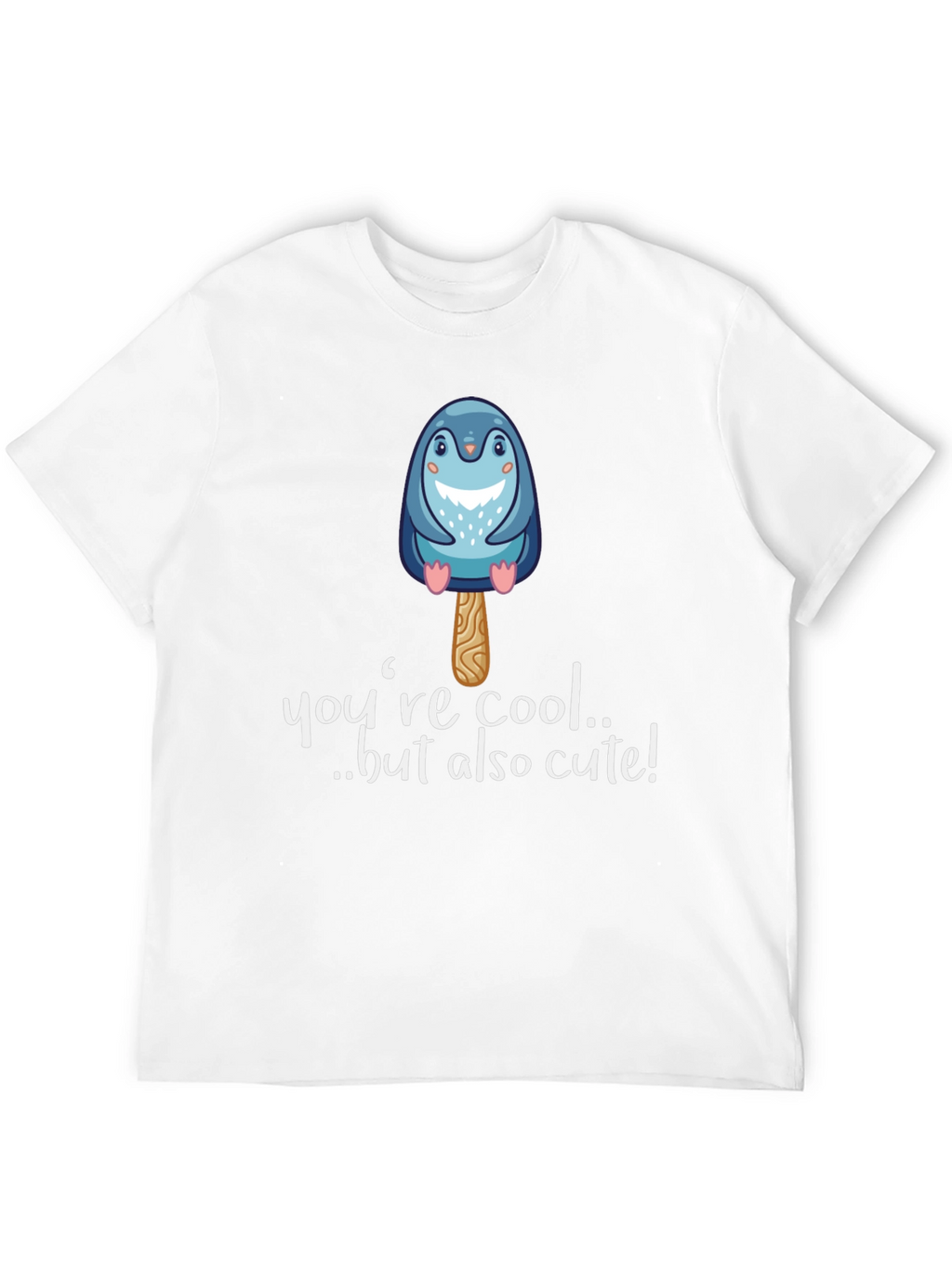 Cute Penguin Popsicle Graphic Black T-Shirt