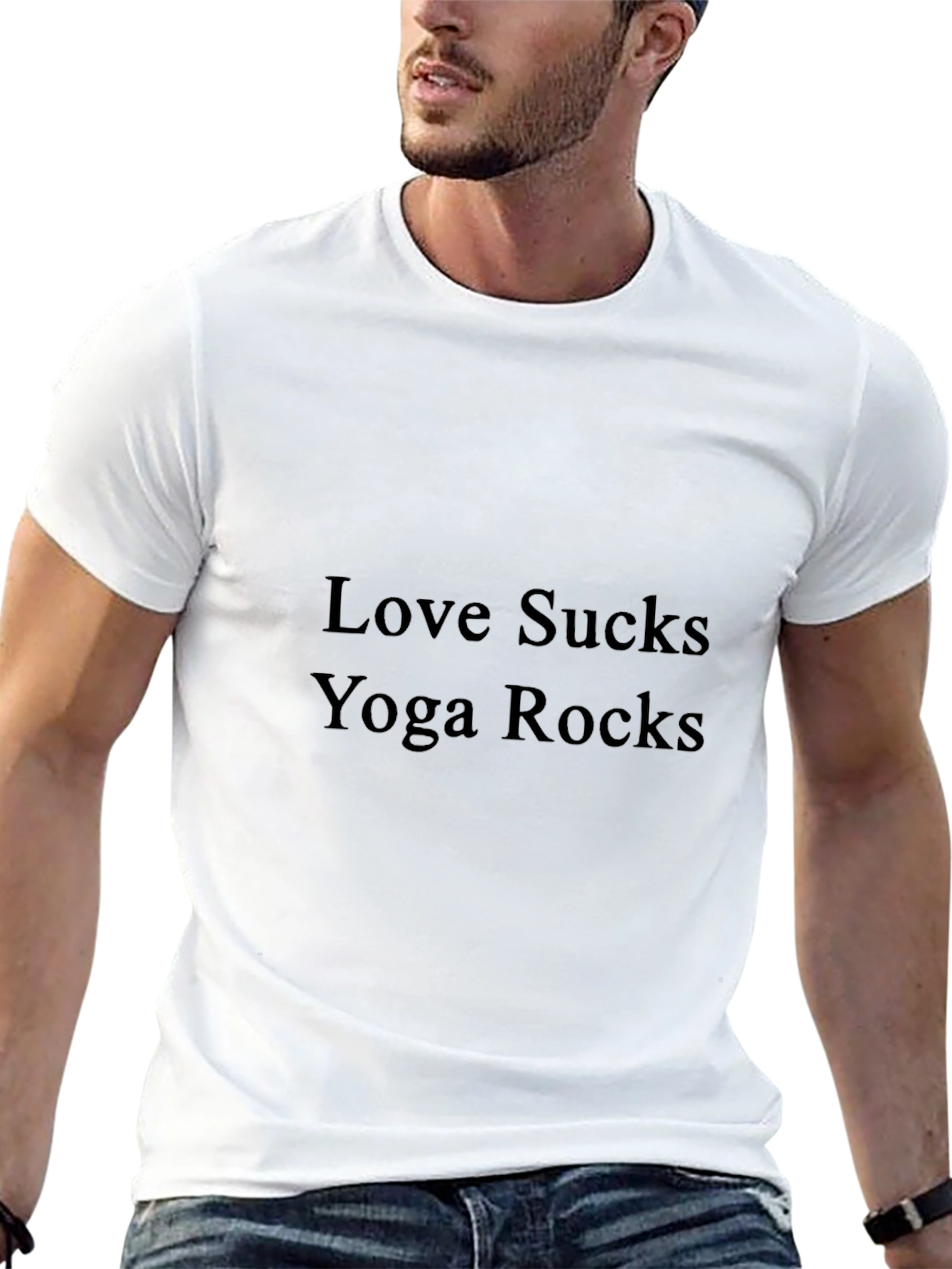 Love Sucks Yoga Rocks Black T-Shirt