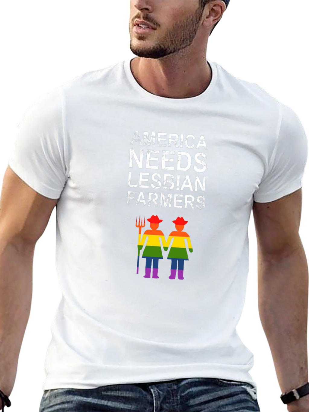 America Needs Lesbian Farmers Graphic Tee