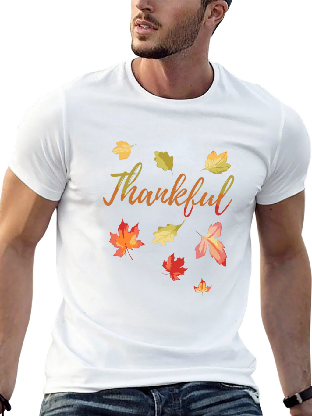 Thankful Fall Leaves T-Shirt - Autumn Thanksgiving