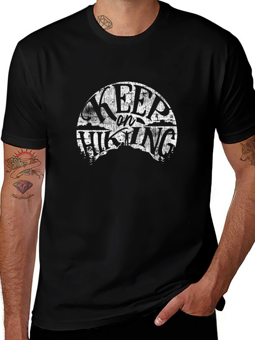Keep on Hiking Graphic Tee - Black