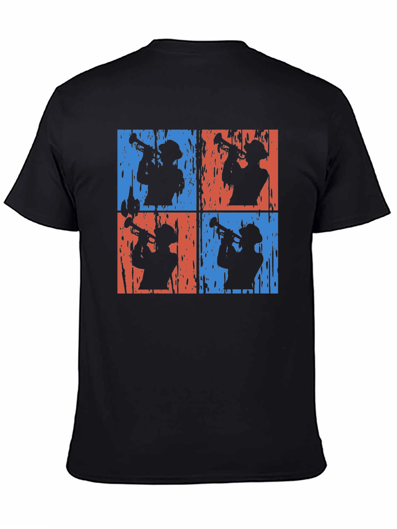 Retro Trumpet Player Graphic Tee - Black