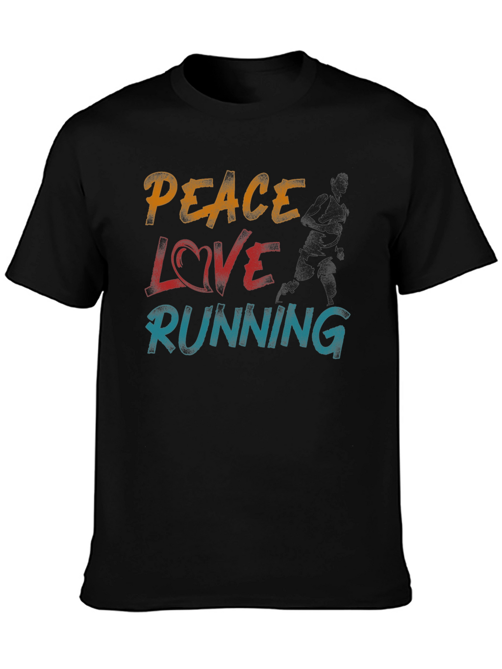 Peace Love Running Graphic T-Shirt