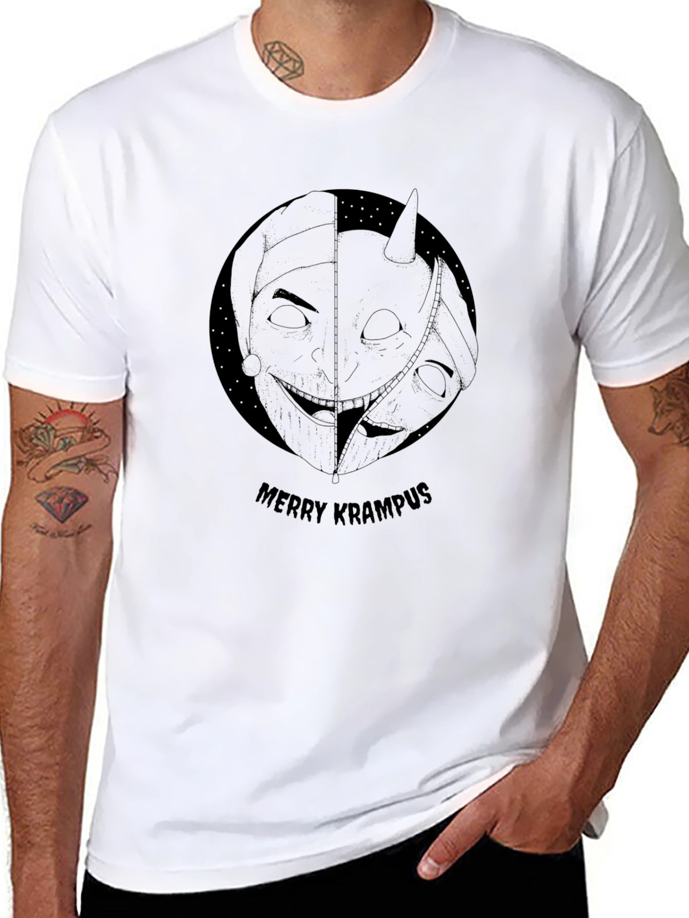 Merry Krampus Graphic Tee - Holiday Horror