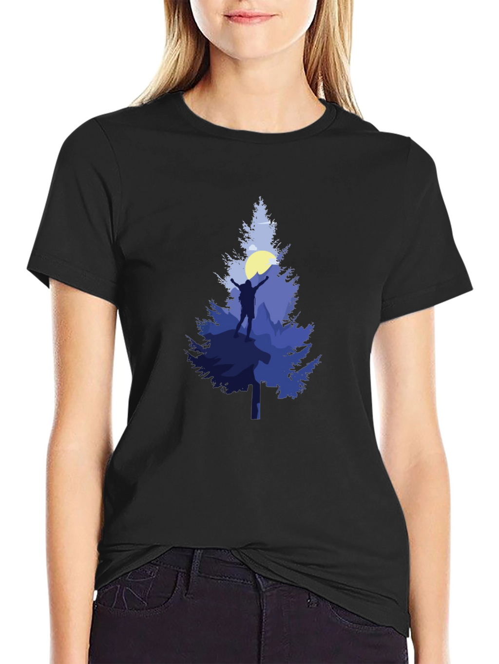 Mountain Hiker Graphic Tee - Black