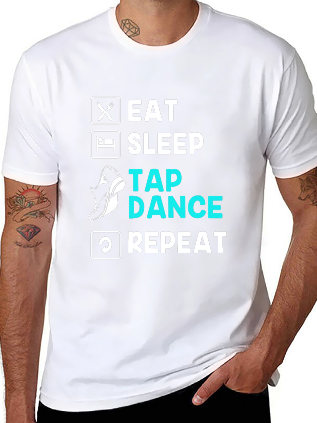Eat Sleep Tap Dance Repeat Black T-Shirt