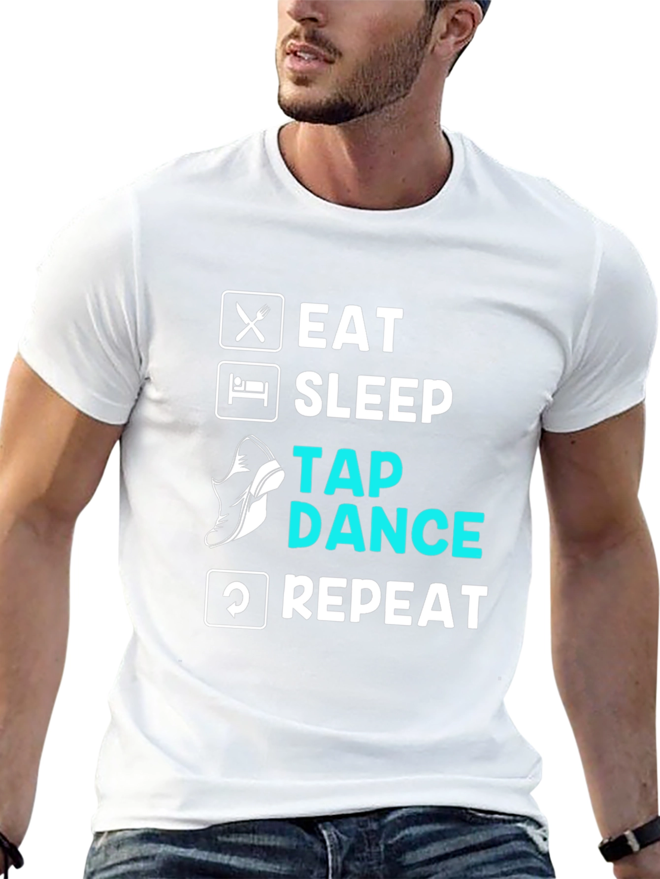 Eat Sleep Tap Dance Repeat Black T-Shirt