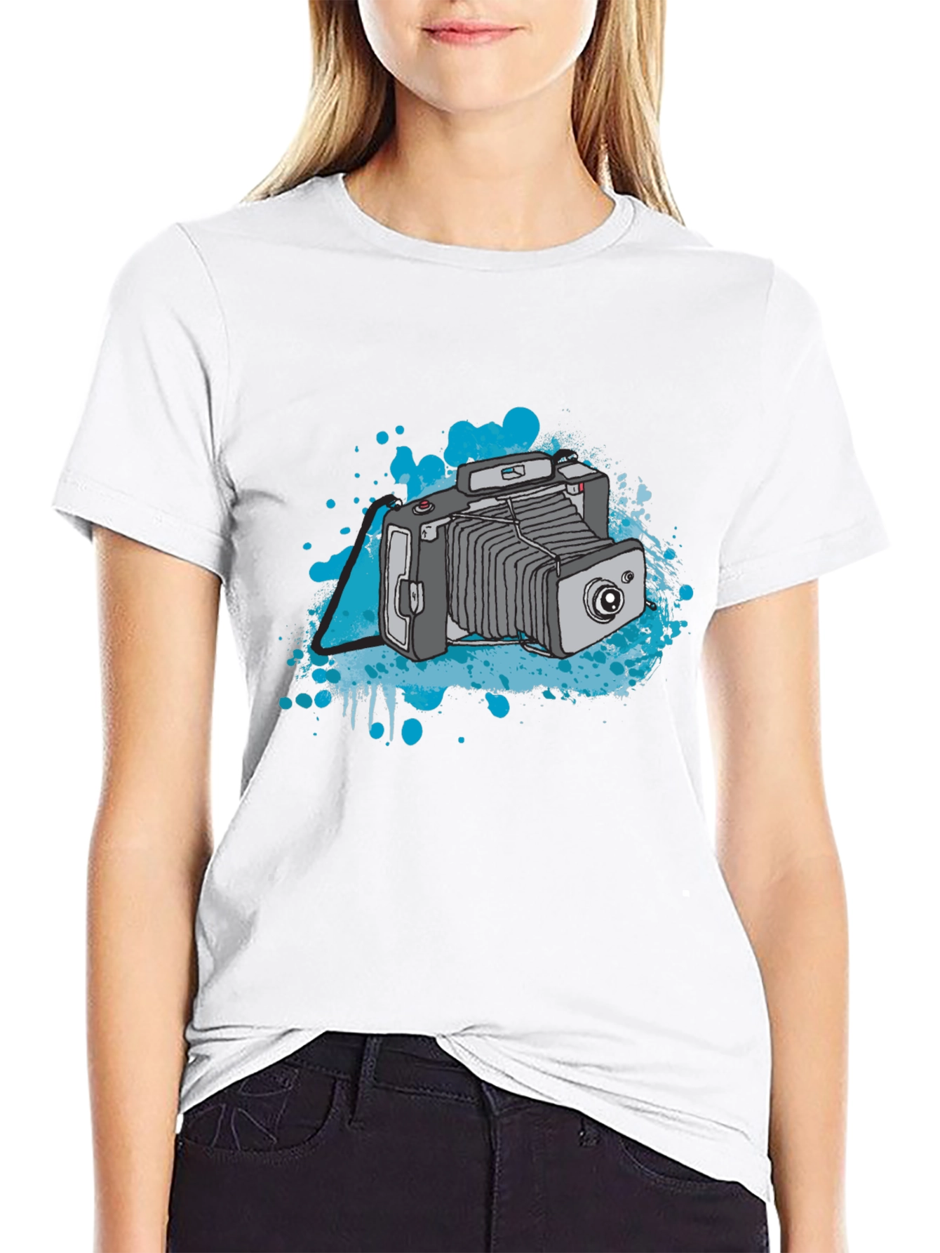 Retro Camera T-Shirt - Black Cotton Tee