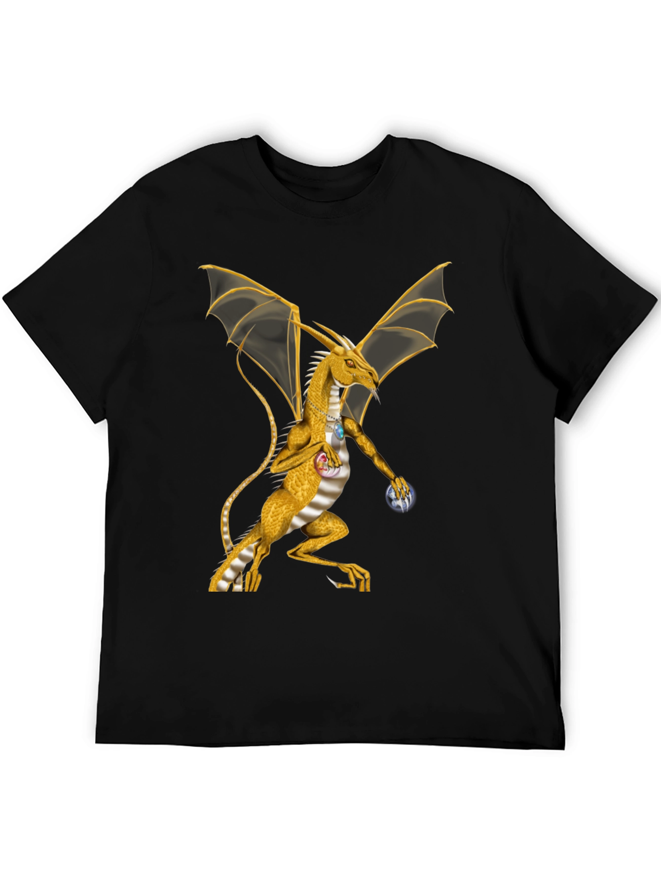 Dragon Graphic Tee - Black Cotton Blend Shirt