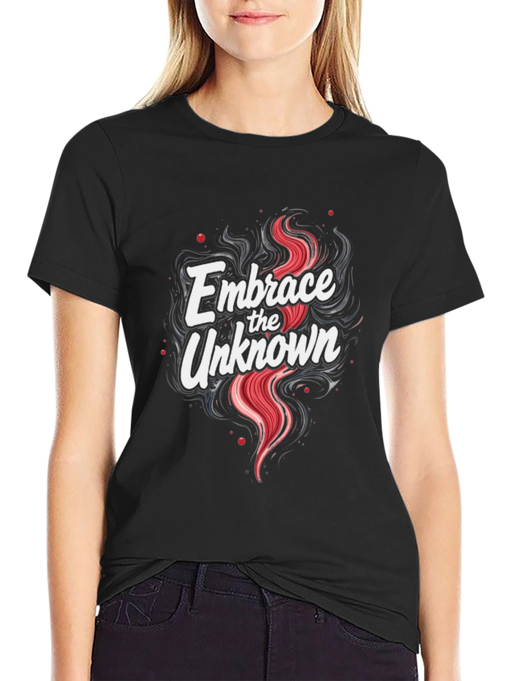 Embrace the Unknown Graphic Tee - Soft Black T-Shirt