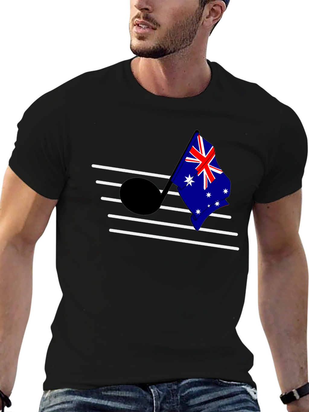 Australia Flag Music Note Graphic T-Shirt