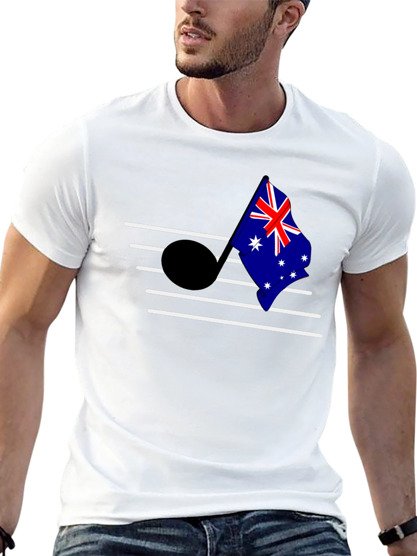 Australia Flag Music Note Graphic T-Shirt