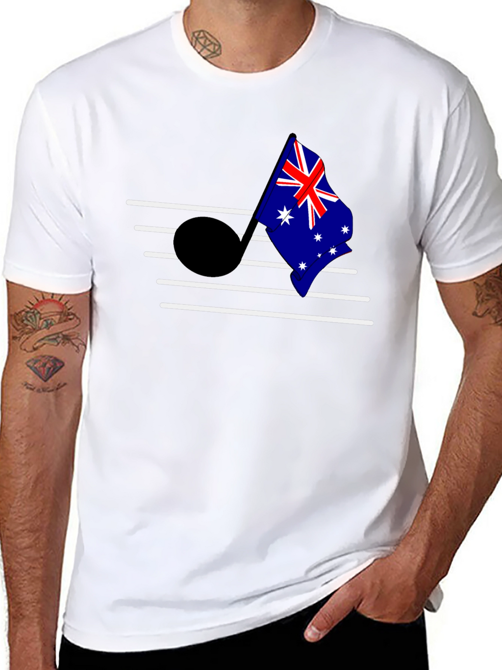 Australia Flag Music Note Graphic T-Shirt