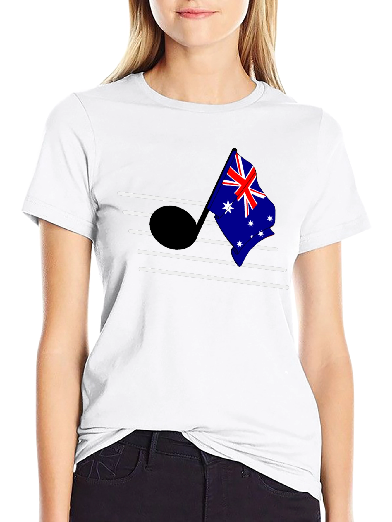 Australia Flag Music Note Graphic T-Shirt