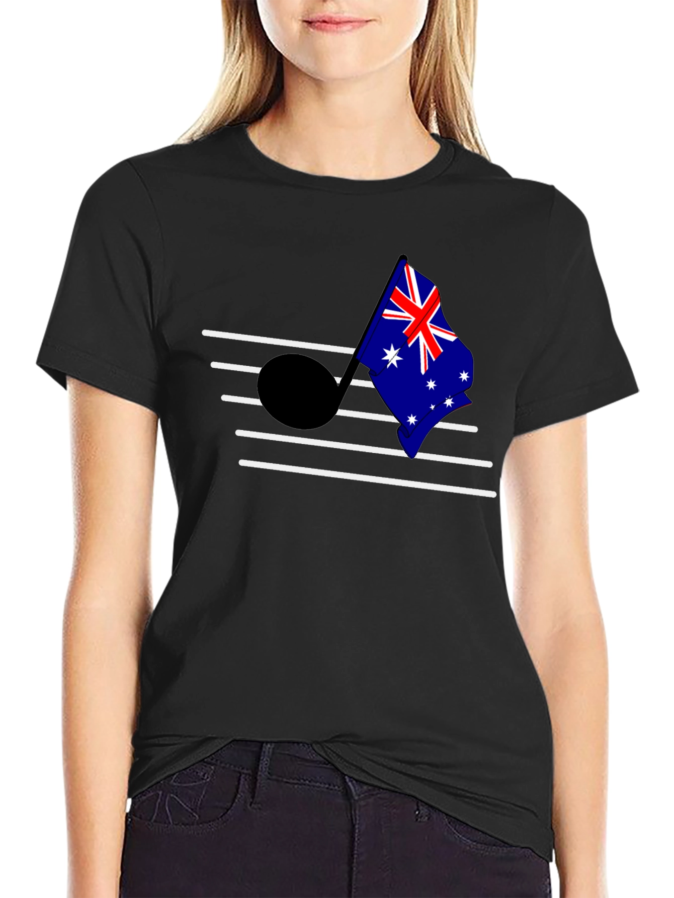 Australia Flag Music Note Graphic T-Shirt